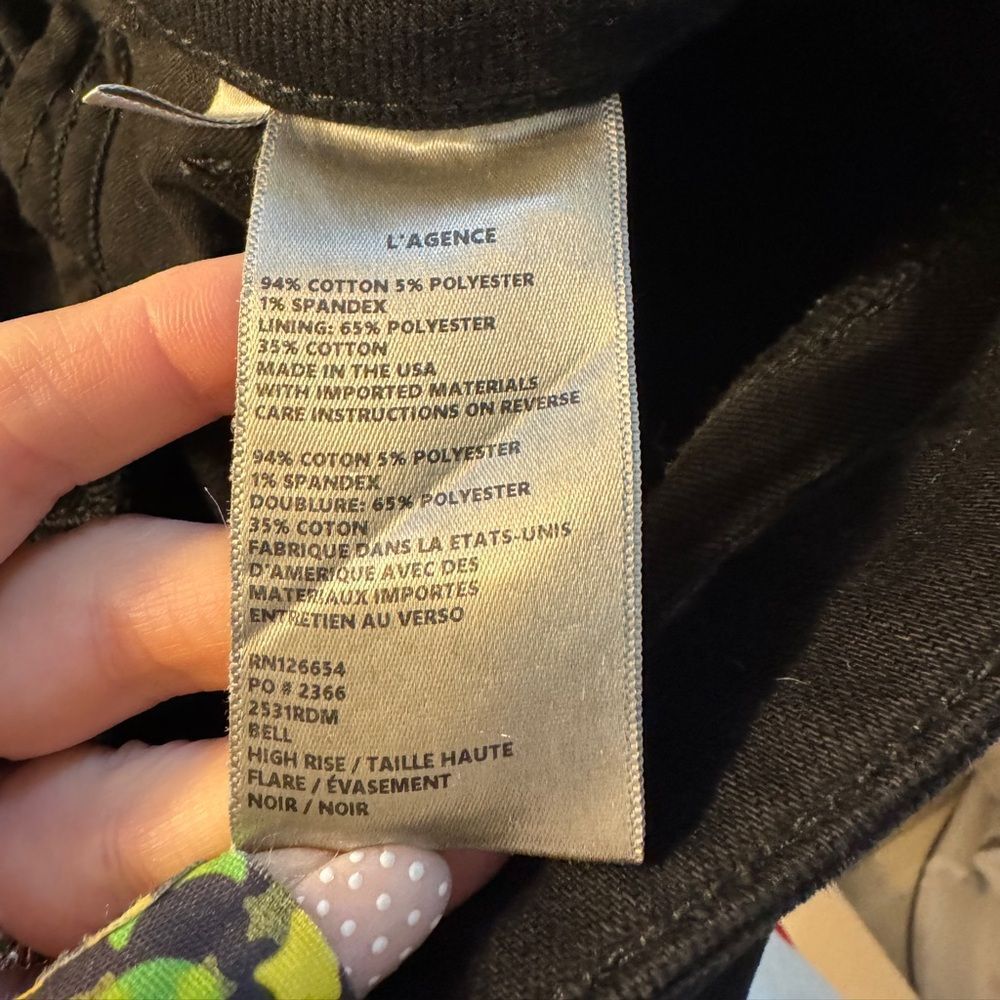 Women’s L’agence High Rise Bell Flare Noir Black Jeans Sz 32 - Picture 4 of 4